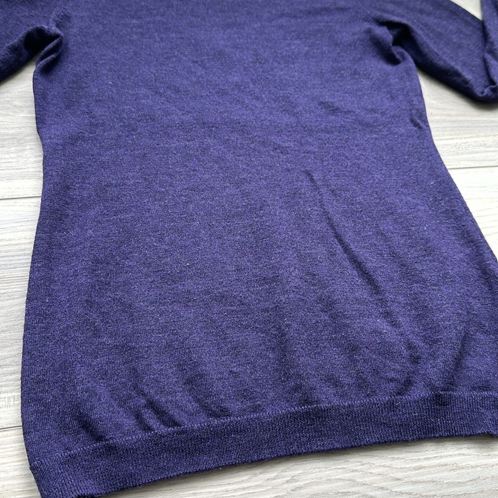 Banana republic merino wool purple crewneck sweater size xs - Picture 3 of 6